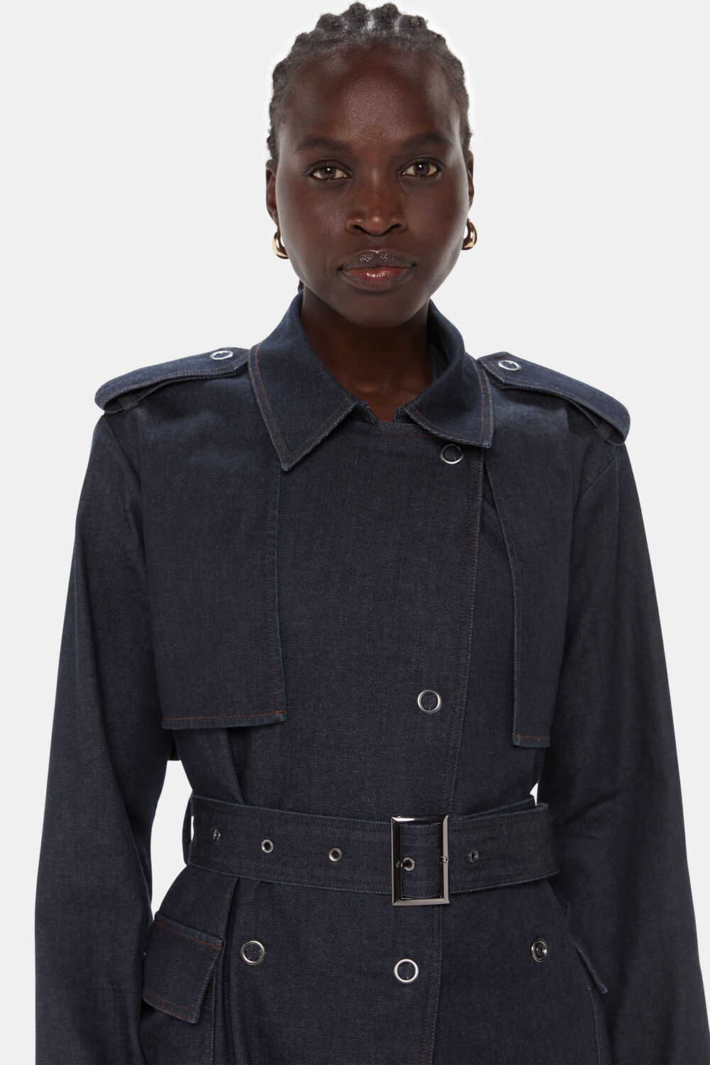 Cara Denim Trench Coat
